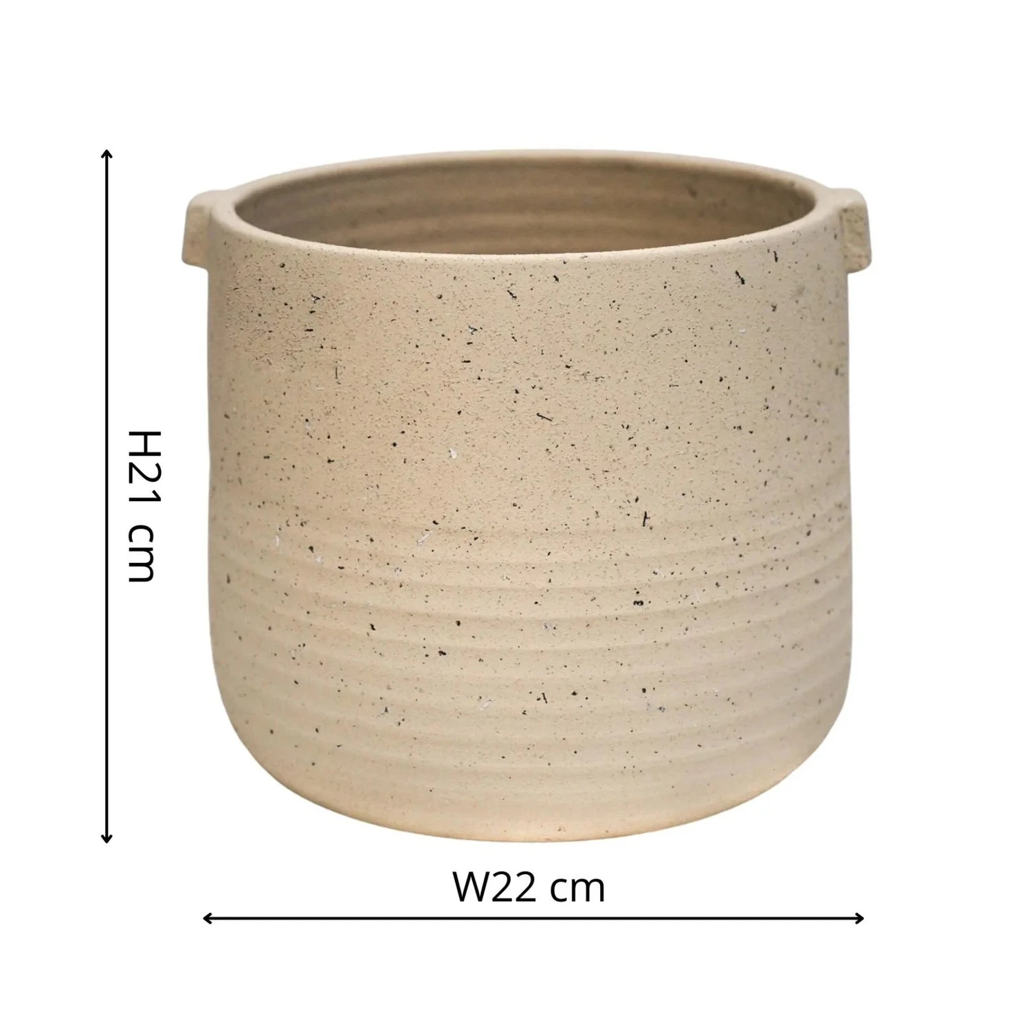 Oat Stoneware Handle Planter (21cm Pot) - Image 7
