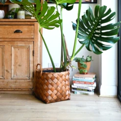 Natural Basket Planter - Brown 30cm