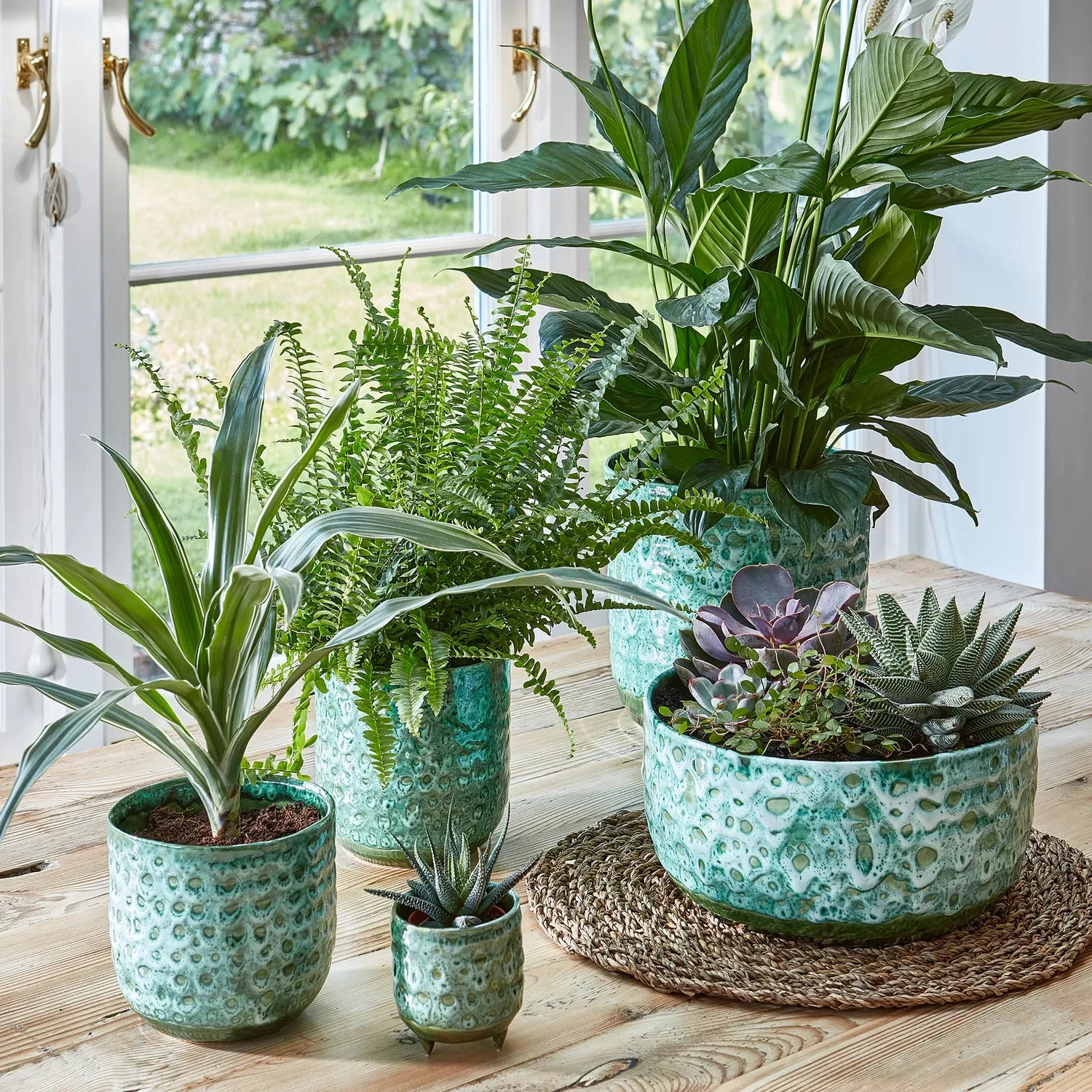 Reactive Glaze Planter | Ceramic Plant Pot | Emerald 18cm Plant Pot - Image 2