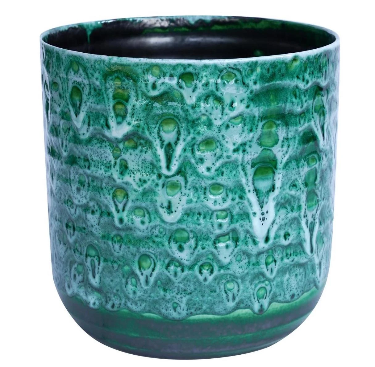 Reactive Glaze Planter | Ceramic Plant Pot | Emerald 18cm Plant Pot - Image 3