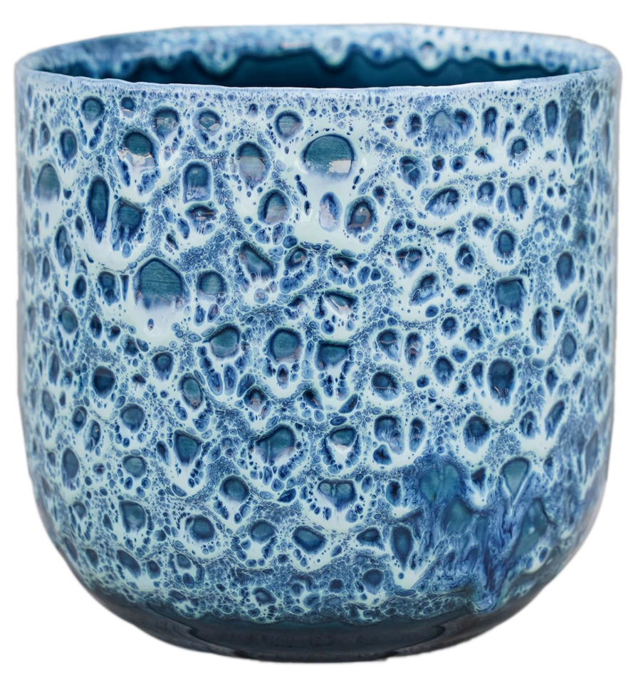 Reactive Glaze Planter (Sapphire 13cm Plant Pot) - Image 2
